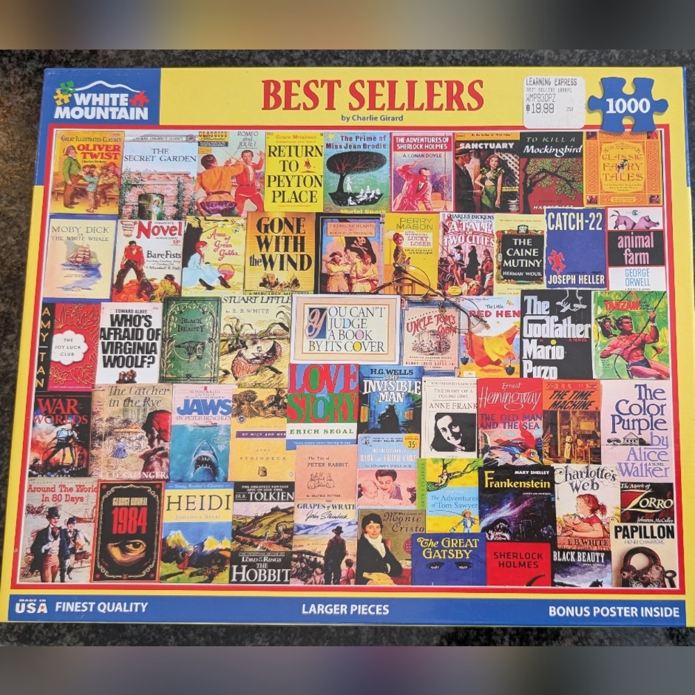 White Mountain Best Sellers Puzzle - Colorful Book Covers